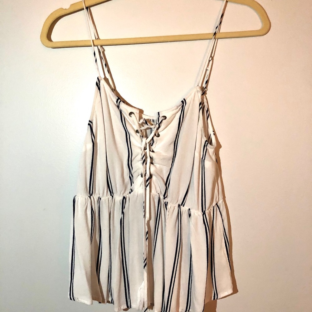 Stripe navy white camisole tank top